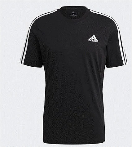 adidas Men's 3 Stripe Shorts Sleeve Jersey
