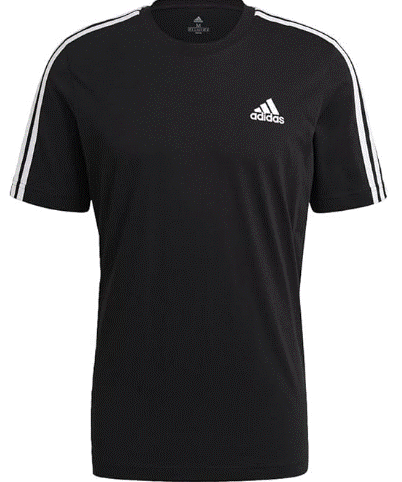 adidas Men's 3 Stripe Shorts Sleeve Jersey