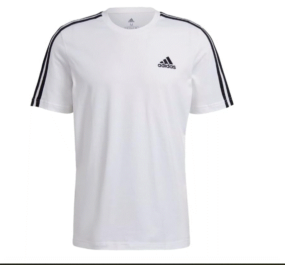 adidas Men's 3 Stripe Shorts Sleeve Jersey