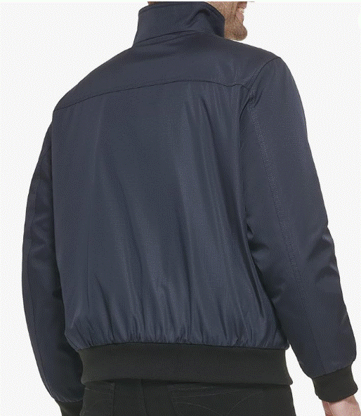 Calvin Klein- men's knit hem bomber zip front jacket