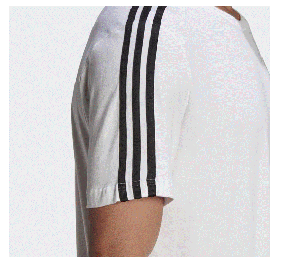 adidas Men's 3 Stripe Shorts Sleeve Jersey